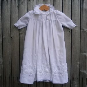 70s / vintage Haddad white embroidered gown jacket